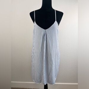 Gianni Bini Blue and White Strip Mini Dress Size Large